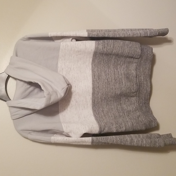 Doublju Zip Up Hooded Color Block Sweatshirt Large - Picture 6 of 7